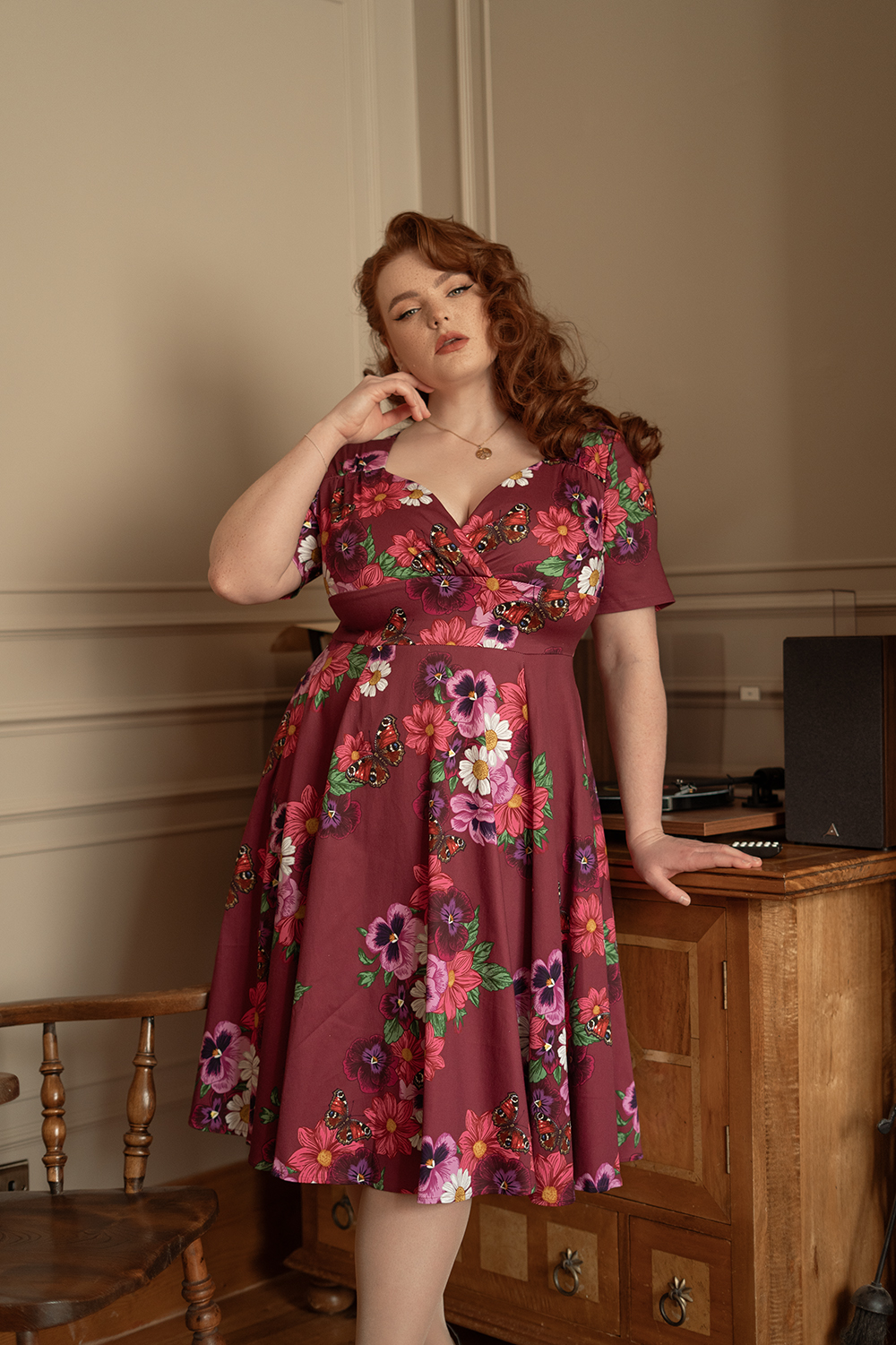 Berry Blossom Swing Dress